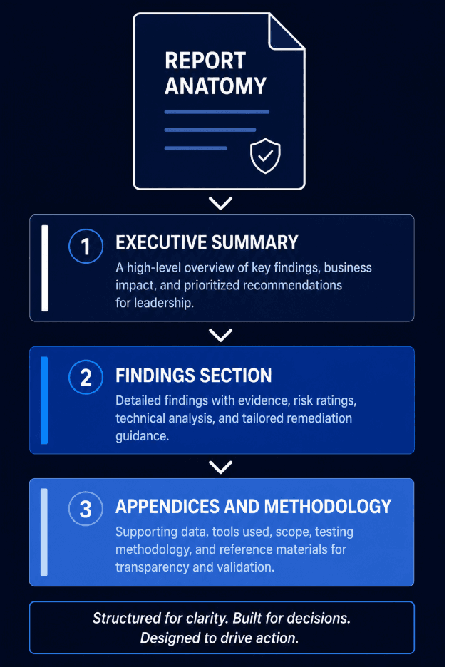 Structuring a penetration test report review