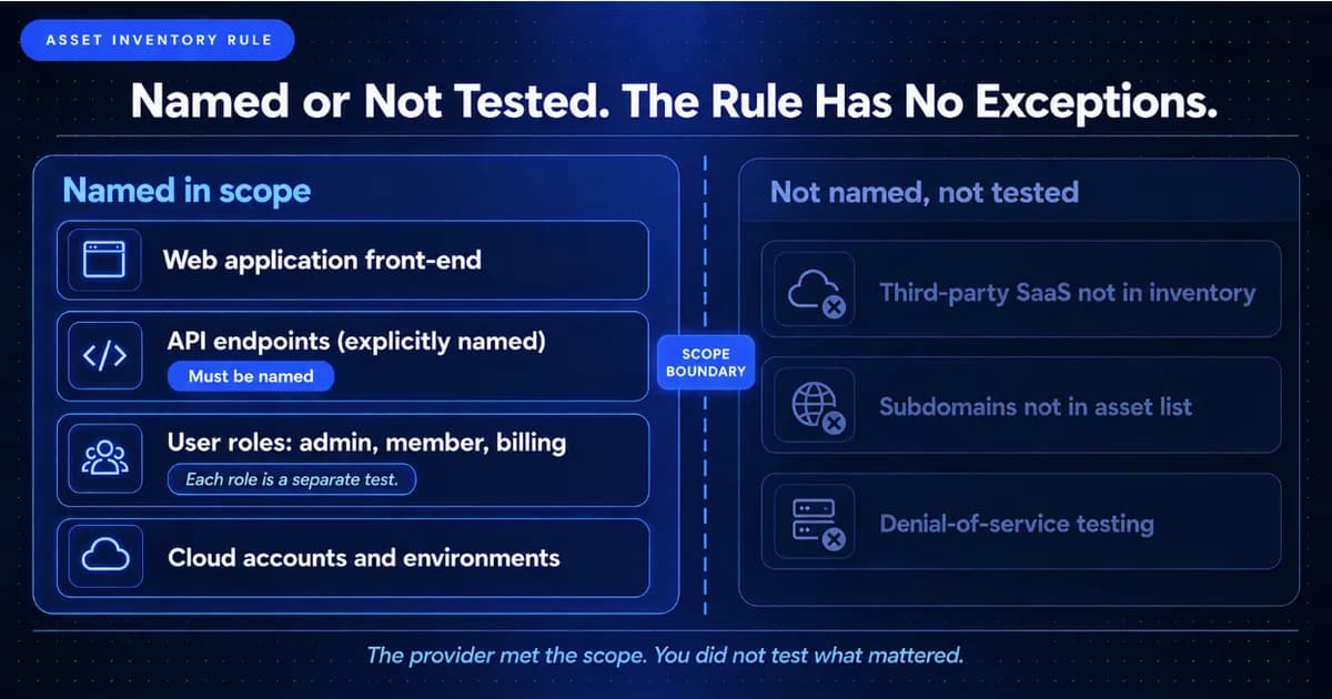 Asset Inventory Rule: Named or Not Tested in Penetration Testing SOW