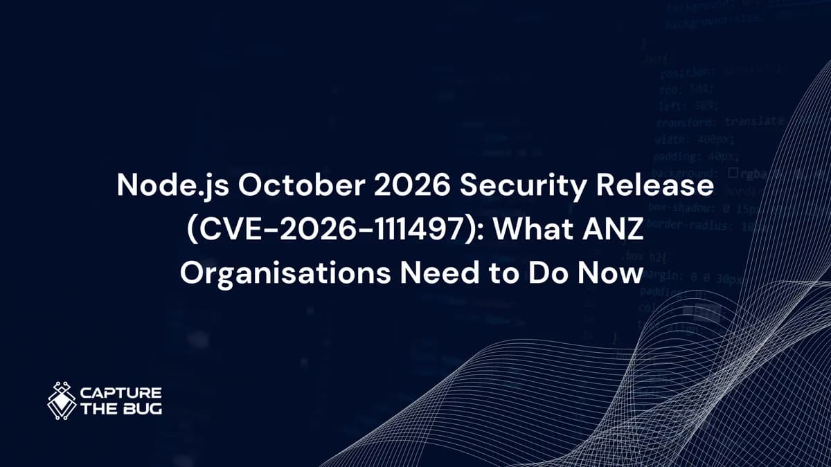 Node.js October 2026 Security Release (CVE-2026-111497): What ANZ Organisations Need to Do Now